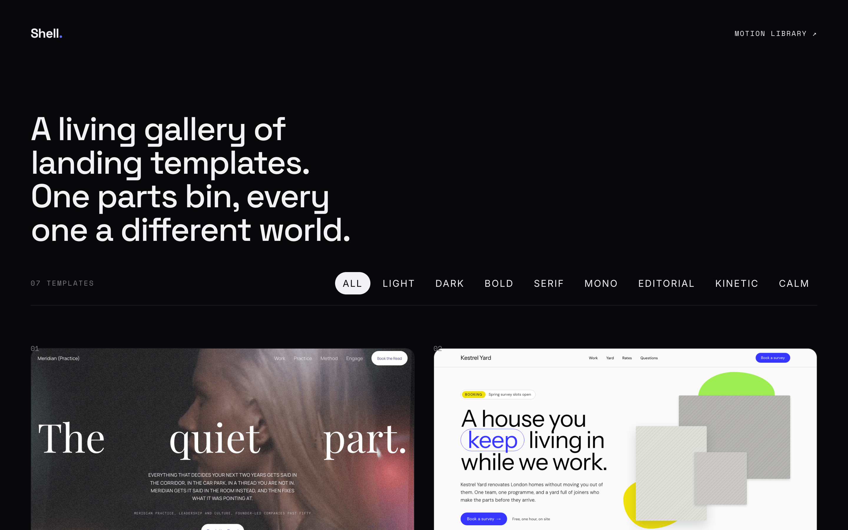 Template systems and galleries